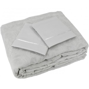 Комплект с покрывалом TIVOLYO "BAROC", 220x240 см, серый