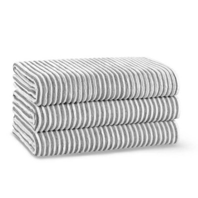Полотенце Lappartement &quot;Terry Stripe&quot;, 100x180 см, бело-темно-серый