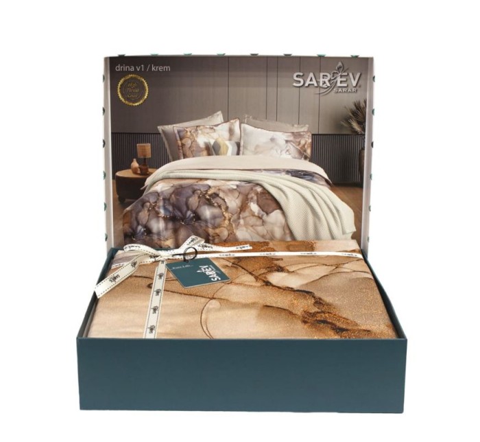 Постельное белье Sarev "Drina", семейное, кремовый