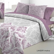 Покрывало с наволочками ANTILO двустороннее "LANDRY MALVA", 235x270 см, сиреневый