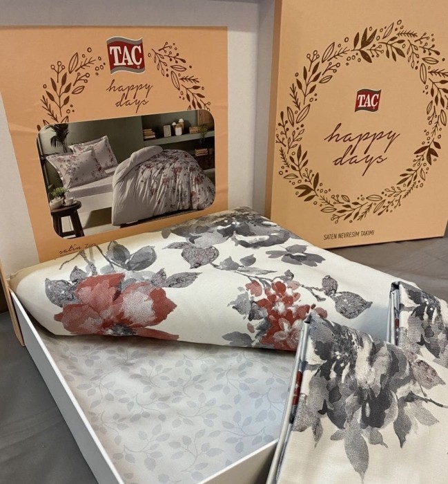 Постельное белье Tac "Zaira", 2-х спальное (евро), серый