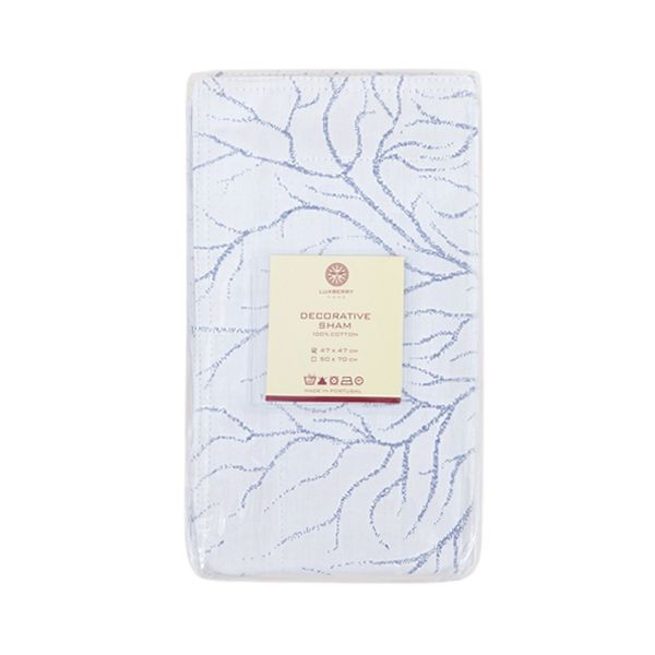 Наволочка Luxberry "Coral", 47x47 см, бело-голубой