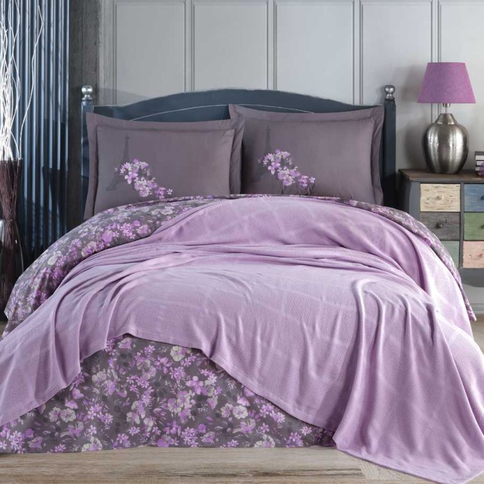 Постельное белье Hobby с покрывалом "Rainbow Alanza", 2-х спальное (евро), фиолетовый