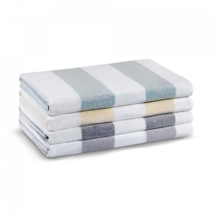 Полотенце Lappartement пляжное "Tina", 100x180 см, бело-серый