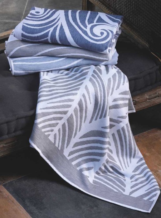 Полотенце Hamam пляжное "Fraser", 100x180 см, бело-голубой