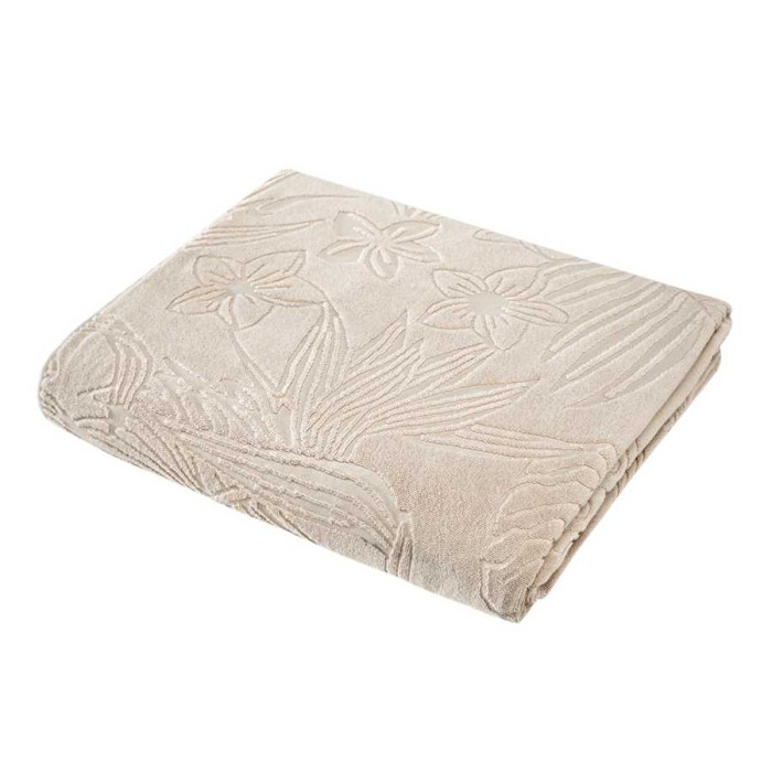 Покрывало Arya махровое "Botanical Garden", 160x220 см, светло-бежевый
