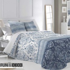 Покрывало с наволочками ANTILO двустороннее "LOREYANA AZUL", 235x270 см, голубой