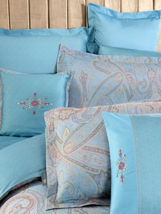 Постельное белье Sarev жаккард Elite "Athena", 2-х спальное (евро), голубой