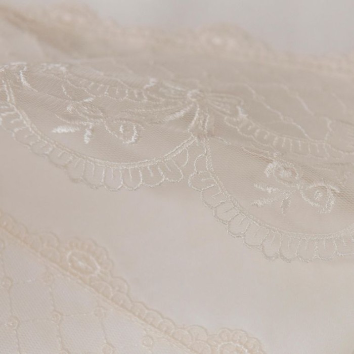 Постельное белье Tivolyo с кружевом "Olivia", семейное, кремовый