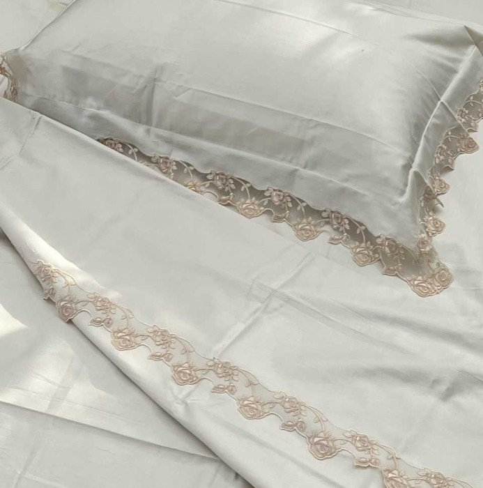 Постельное белье DOMUS "3509", 1,5 спальное, сливочный