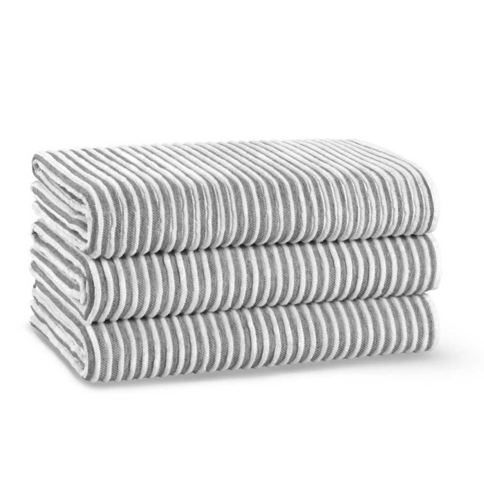 Полотенце Lappartement "Terry Stripe", 50x90 см, темно-серый