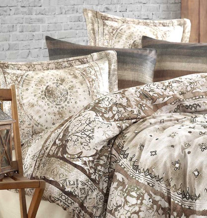 Постельное белье Dantela печатное "Lina", 2-х спальное (евро), зеленый