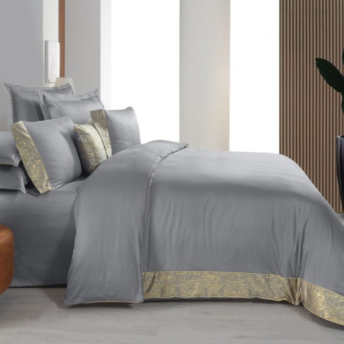 Постельное белье Sarev Deluxe "Voronej", 2-х спальное (евро), серый