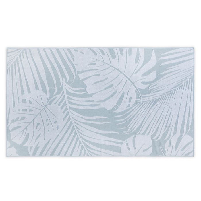 Полотенце Hamam пляжное "Leaves Jacquard", 100x180 см, бирюзовый