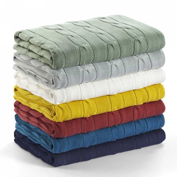 Плед Lappartement хлопок "Messina", 130x170 см, темно-синий