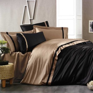 Постельное белье Grazie "Elite", 2-х спальное (евро), черно-коричневый