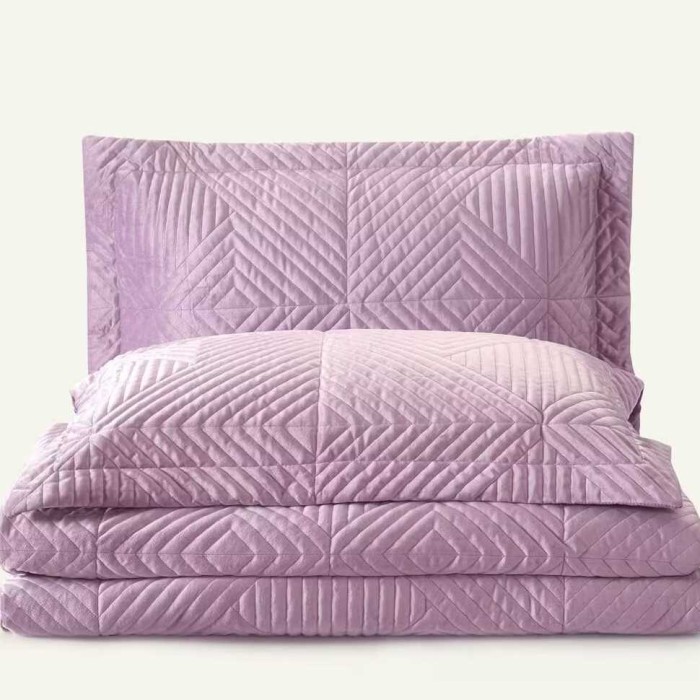 Покрывало с наволочками Arya бархат "Belle", 250x260 см, лиловый