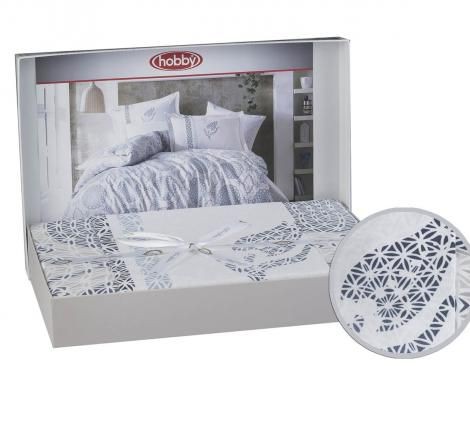 Постельное белье Hobby поплин "Diamond", 1,5 спальное, голубой