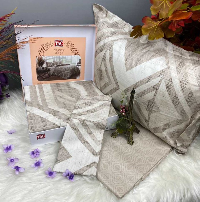 Постельное белье Tac "Avril", 2-х спальное (евро), кофейный