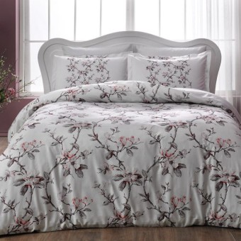 Постельное белье TAC SATIN "LOTTE V04", 1,5 спальное, розовый