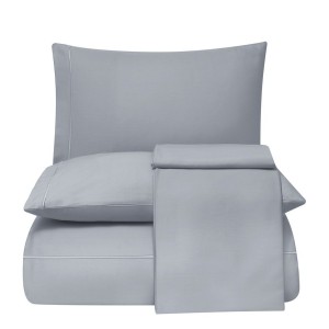 Постельное белье TIVOLYO сатин Deluxe "CASUAL", 2-х спальное (евро), серый