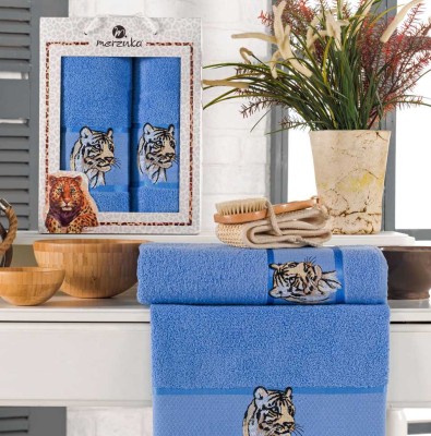 Комплект полотенец Merzuka &quot;Tiger&quot;, 50x90-70x140 см, 2 шт, голубой