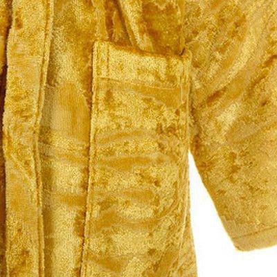 Халат махровый Roberto Cavalli "Zebra Gold 001" капюшон, S/M, золотистый