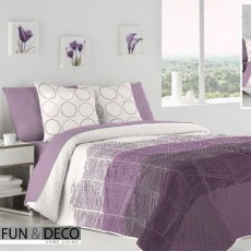 Покрывало с наволочками ANTILO двустороннее "MEKO MALVA", 250x270 см, сиреневый