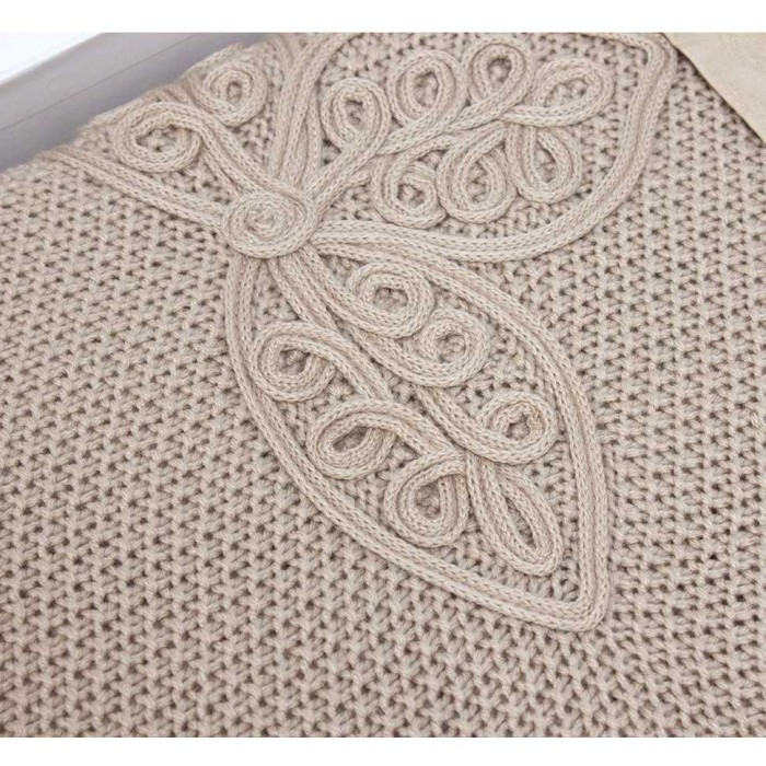 Плед Grazie вязаный "Alegra", 220x240 см, бежевый