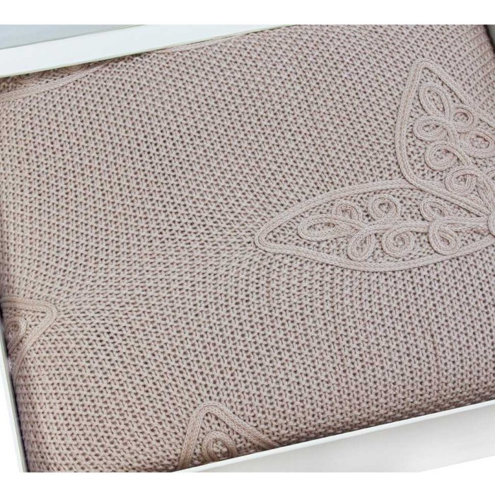 Плед Grazie вязаный "Alegra", 180x240 см, бежевый