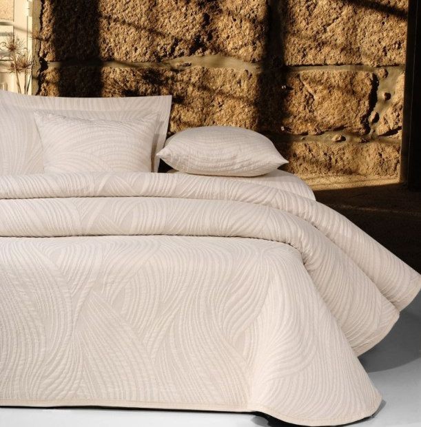 Покрывало Antonio Salgado жаккард кайма "Alize", 240x270 см, молочный