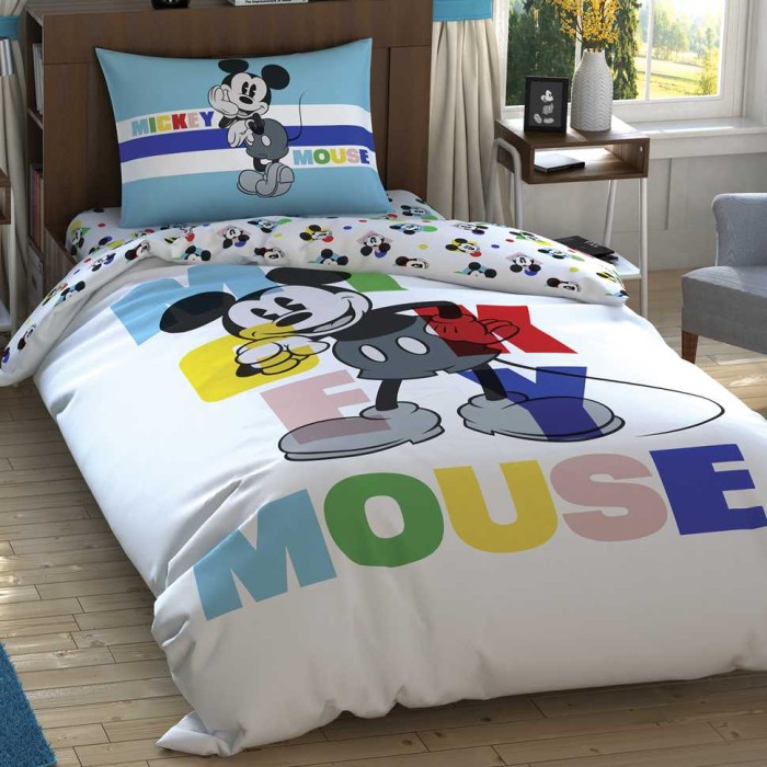 Постельное белье Tac Disney "Mickey Colour Face", 1,5 спальное
