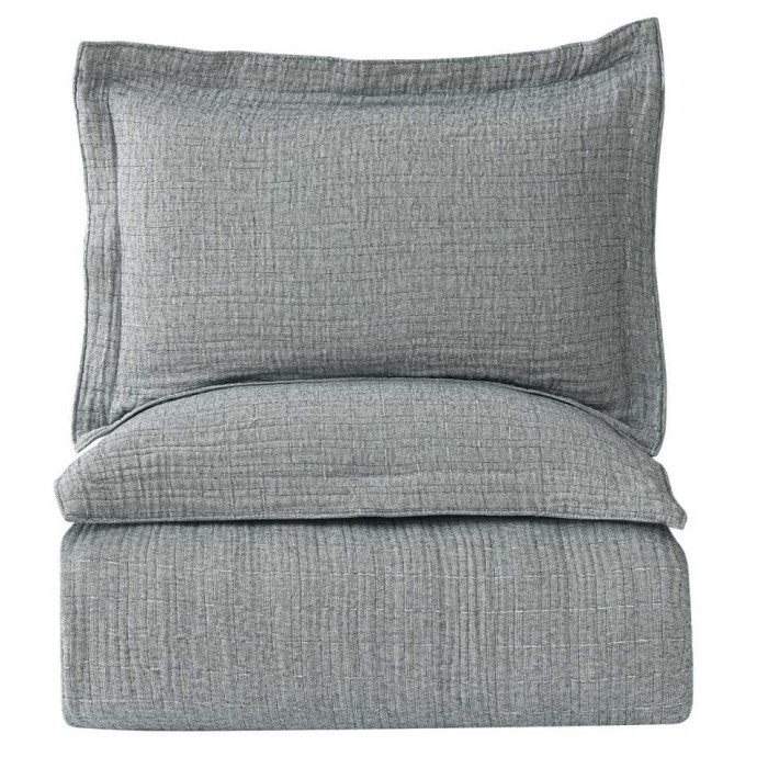 Покрывало с наволочками Arya хлопок "Virginia", 230x250 см, серый