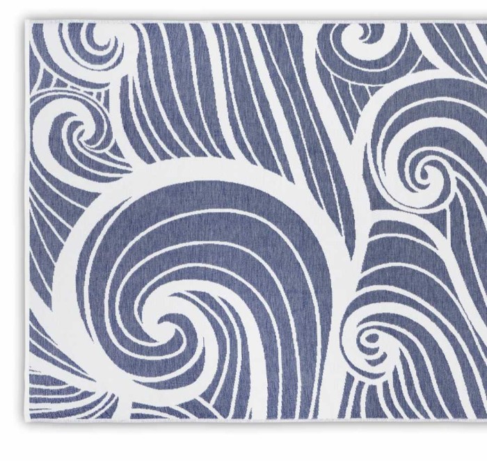 Полотенце Hamam пляжное "Sea Surf", 100x180 см, бело-синий