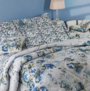 Постельное белье MIRABELLO "MOON FLOWERS R09", 2-х спальное (евро), голубой