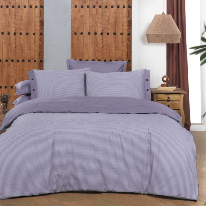 Постельное белье Sarev страйп "New Fancy", семейное, лиловый