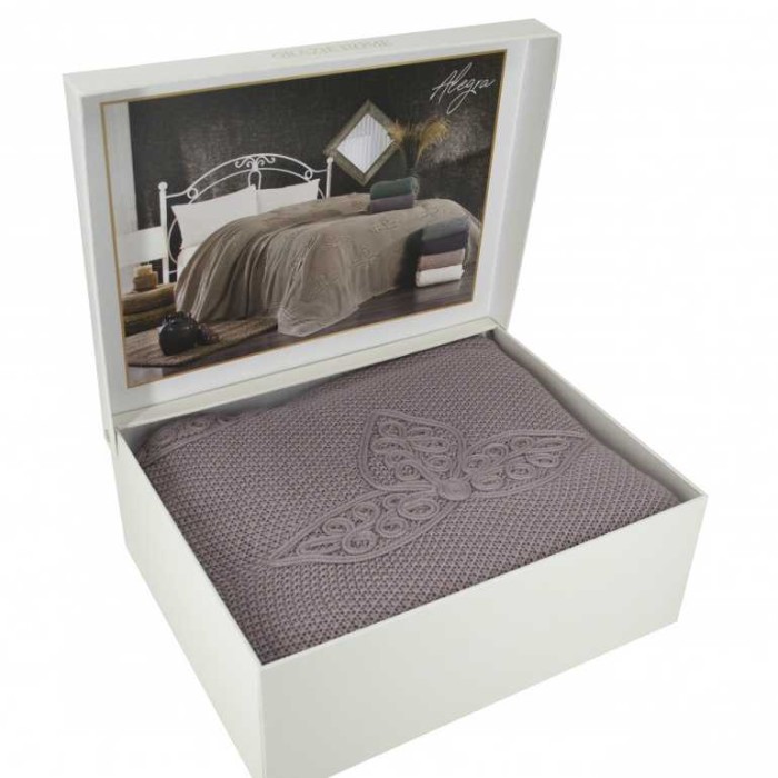 Плед Grazie вязаный "Alegra", 180x240 см, лиловый