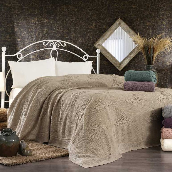 Плед Grazie вязаный "Alegra", 180x240 см, лиловый