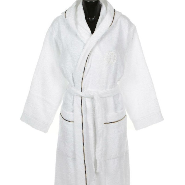 Халат махровый Roberto Cavalli "Basic 12" капюшон, XXL, белый