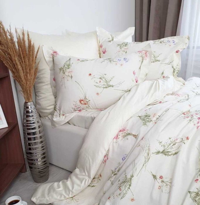 Постельное белье Tivolyo "Elenore", king-size, кремовый