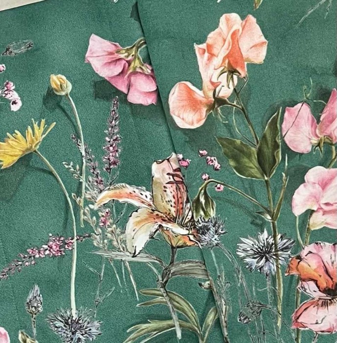 Постельное белье MIRABELLO "Campagna In Fiore", 2-х спальное (евро), изумруд