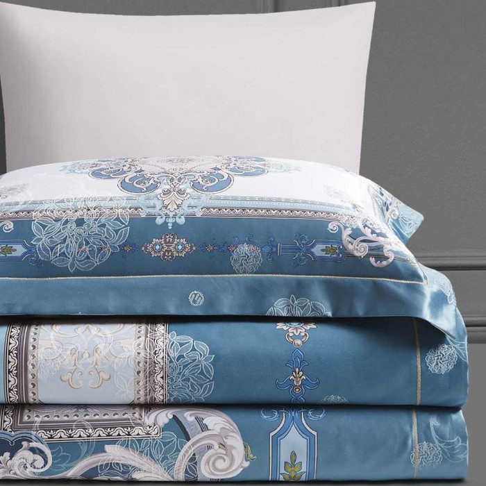 Постельное белье Arya Glamor "Valeria", 2-х спальное (евро), бирюзовый