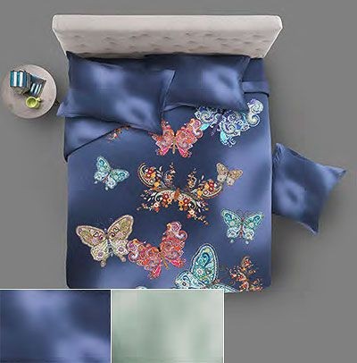 Постельное белье Mirabello "Mariposa" Sergio Bandera v27, king-size, зеленый