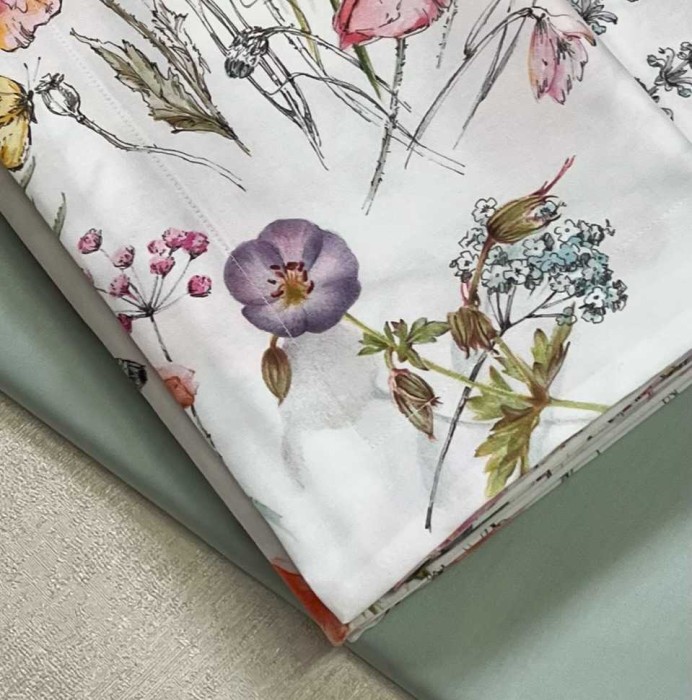 Постельное белье MIRABELLO "Campagna In Fiore", 2-х спальное (евро), белый