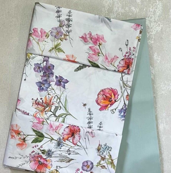 Постельное белье MIRABELLO "Campagna In Fiore", 2-х спальное (евро), белый