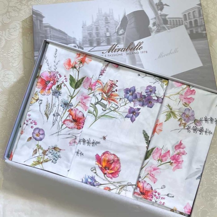 Постельное белье MIRABELLO "Campagna In Fiore", 2-х спальное (евро), белый