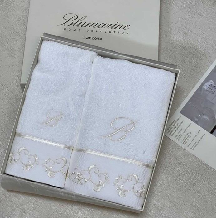 Комплект полотенец Blumarine "Emmanuela", 2 шт, бело-бежевый