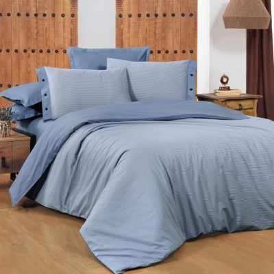 Постельное белье Sarev страйп "New Fancy", семейное, голубой