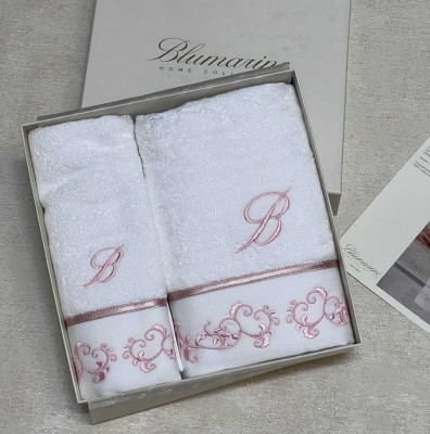 Комплект полотенец Blumarine &quot;Emmanuela&quot;, 2 шт, бело-розовый