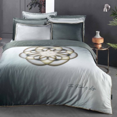 Постельное белье Sarev "Flower Of Life", семейное, серый